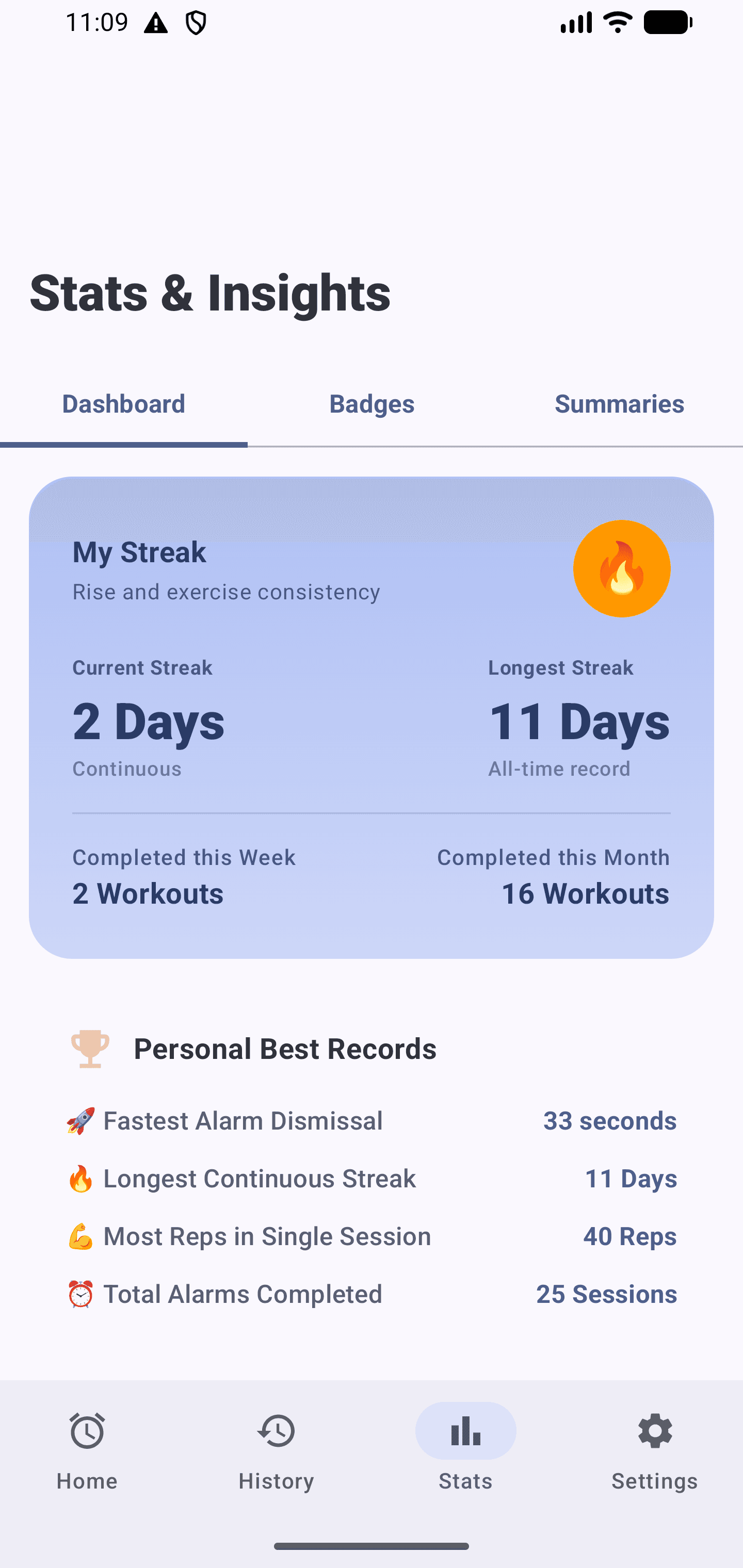 Stats dashboard